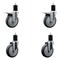 Service Caster 5'' Thermoplastic Rubber Swivel 1-3/4'' Expanding Stem Caster Set 2 Total Lock Brakes, 4PK SCC-EXTTL20S514-TPRB-2-S-2-134 - alternate 1